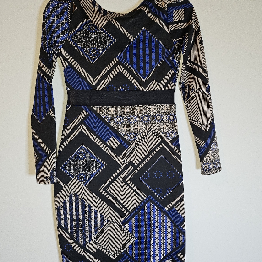 Fire LA Blue Geometric Dress